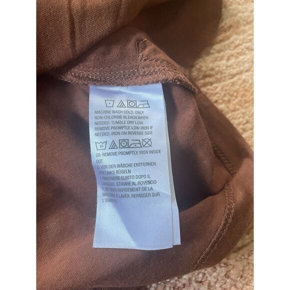 LOGO Lavish by Lori Goldstein Rust Brown Burnout Velvet Blouse S - Picture 3 of 8